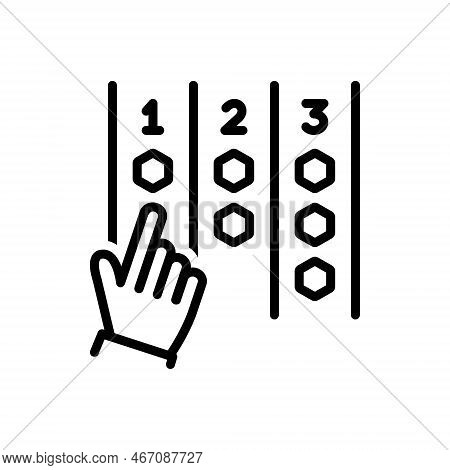 Black Line Icon For Count Number Counting Calculation Add-up Calculate Total Add-together