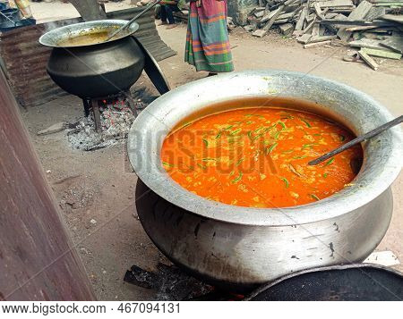 Khichuri With Vegetables In A Large Pan