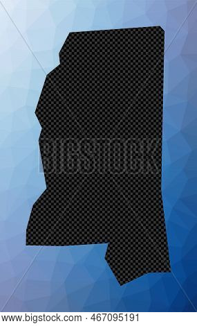 Mississippi Geometric Map. Stencil Shape Of Mississippi In Low Poly Style. Attractive Us State Vecto