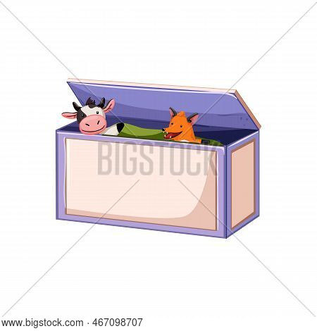 Fun Toy Box Cartoon. Fun Toy Box Sign. Isolated Symbol Vector Illustration
