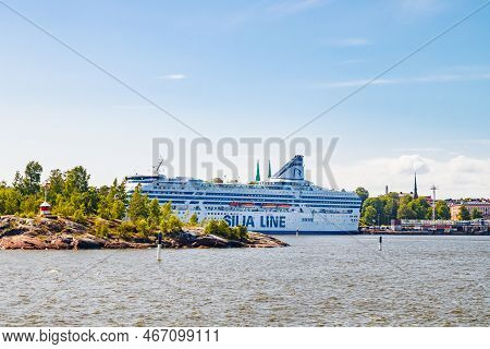 Helsinki, Finland - 12 June 2022: The Ferry Silja Line In Port Of Helsinki.