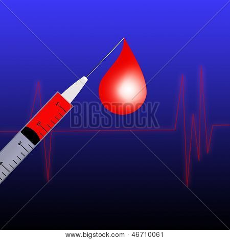 Blutspende mit Tropfen