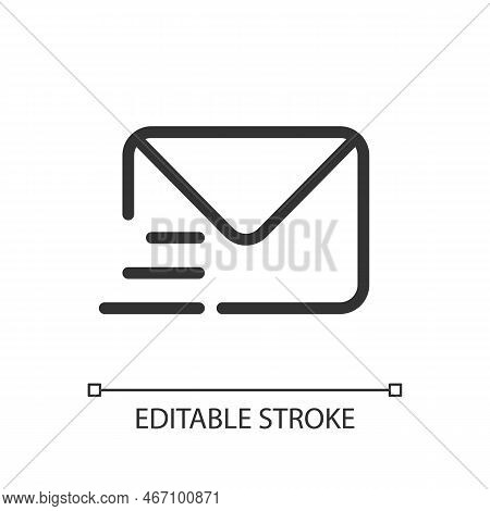 Letter Pixel Perfect Linear Ui Icon. Written Correspondence. Express Mail And Delivery. Gui, Ux Desi