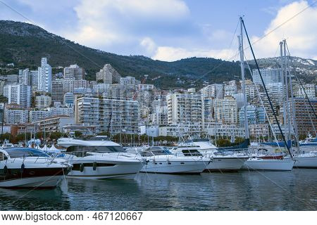 Monaco / Francia - December 10, 2022: Montecarlo Town View, Montecarlo, Monaco, France, Europe