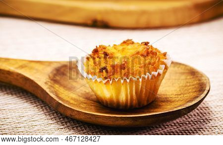 Queijadinha Or Queijada, Sweet Baked Dessert From A Traditional Bakery And Pastry Shop From Brazil A