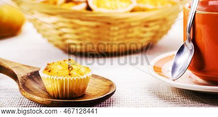 Queijadinha Or Queijada, Sweet Baked Dessert From A Traditional Bakery And Pastry Shop From Brazil A