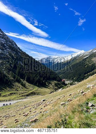 Beautiful Scenic View In A Rainy And Cloudy Day Over The Transalpina