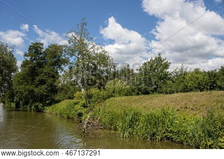 Canal Built Between Morava Part Of Czech And Slovakia By Bata. Beautiful Greenery Lining The Route, 