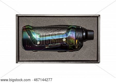 Vape Vaporizer For Smoking Liquid.subsystem With Replaceable Evaporator On A White Background. A Reu