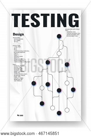 Software Black And White Poster. Testing Of Algorithms And Structure, Development Of Programs And Ap