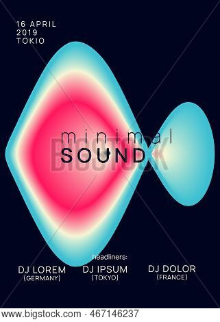 Neon Party. Trance And Concert Layout. Trendy Sound Flyer. Geome