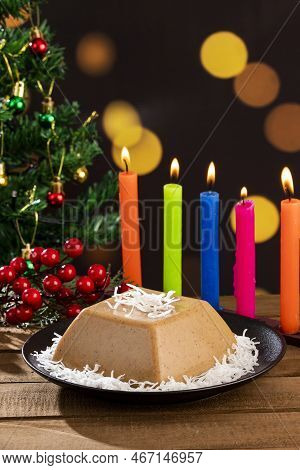 Natilla Dessert Served At Colombian Christmas Dinner