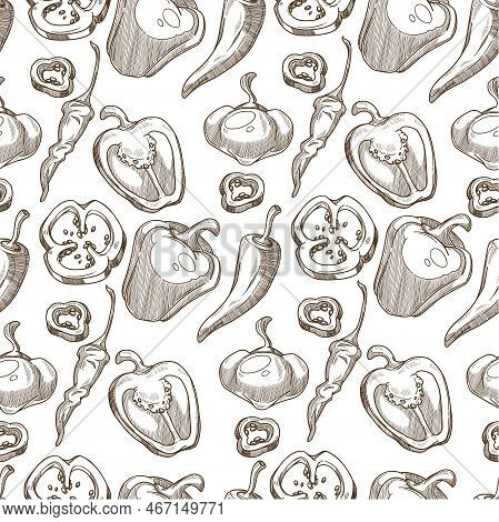 Bellpepper And Chilly, Organic Vegetables Ingredients For Salads