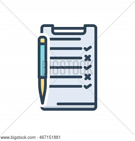 Color Illustration Icon For Corrected Revised Revisionist Report Document Rectified Revisory Amended