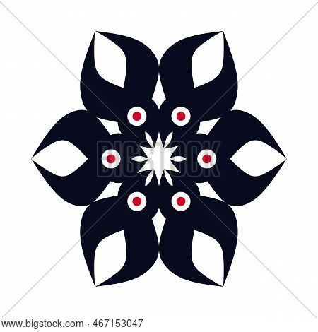 Circle Floral Alpona Template For Your Design