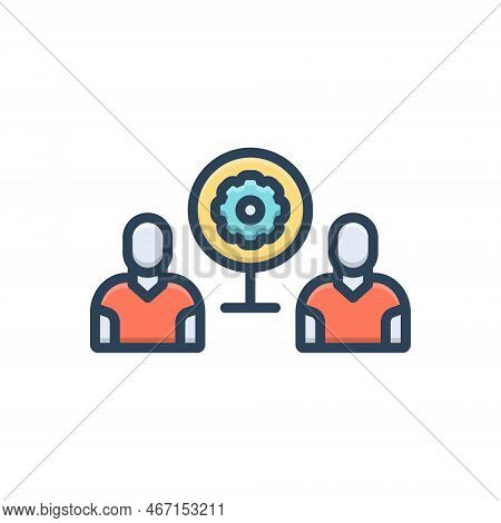 Color Illustration Icon For Cooperation Collaborate Conjunction Working-together Coopetition Liaison