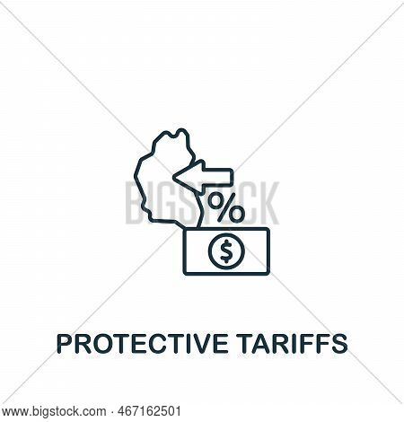 Protective Tariffs Icon. Monochrome Simple Global Business Icon For Templates, Web Design And Infogr