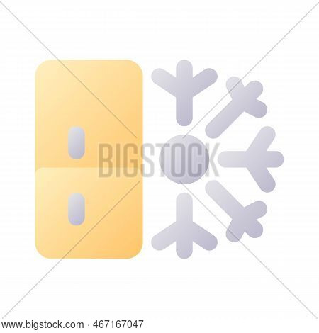 Refrigerator Pixel Perfect Flat Gradient Two-color Ui Icon. Kitchen Electric Appliance. Simple Fille