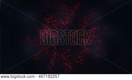 Futuristic Mysterious Flowing Digital Particles Wave De-focus Virtual Reality Abstract Cyber Space E