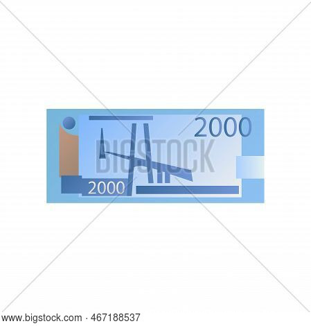 Two Thousand Rubles Banknote, Cash Money Of Russia. Vector Illustration Of Paper Currency And Bankno