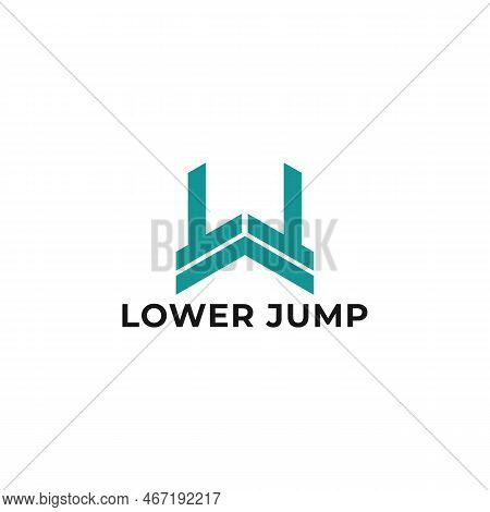 Abstract Initial Letter Lj Or Jl Logo In Blue Color Isolated In White Background Applied For Real Es