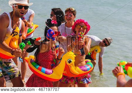 Popovka Ukraine, August 6, 2013. Young People Having Fun At The Festival Kazantip Z21.