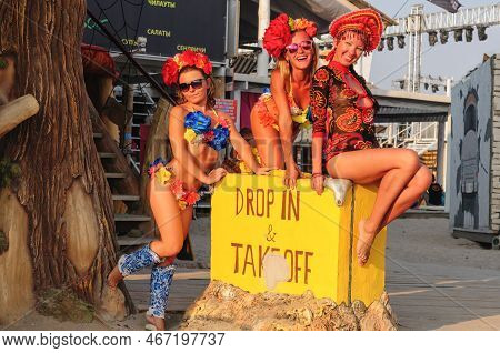 Popovka Ukraine, August 6, 2013. Young People Having Fun At The Festival Kazantip Z21.