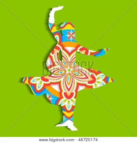 illustrazione di danzatrice classica indiana performing kathak
