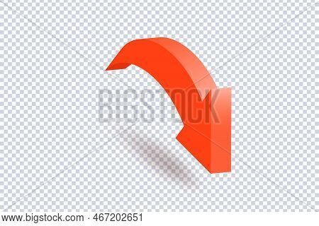 Abstract Curved Red Arrow. Market Movements Creative Concept Charts, Infographics. Green Curve Arrow