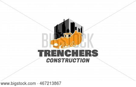 Construction Vehicle Logo Designs Vector, Trencher Logo