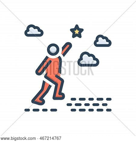 Color Illustration Icon For Courage Adventure Daring Spunk Boldness Valor Challenge Determination Fi