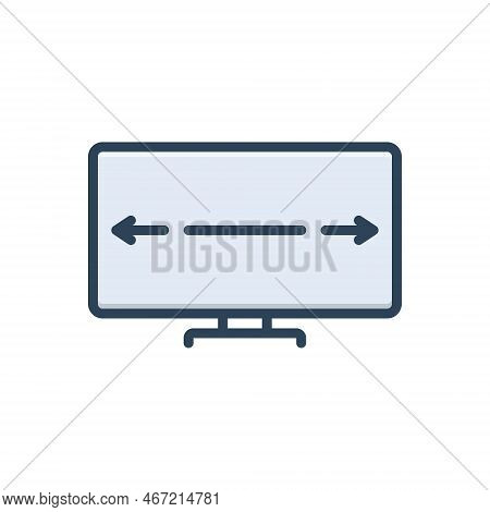 Color Illustration Icon For Widescreen Broad Extensive Gaming Monitor Sizeable Laptop Mockup Screen 