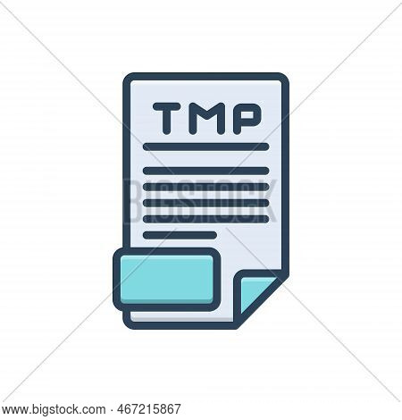 Color Illustration Icon For Tmp Collection Document Extension File Format Archive Text