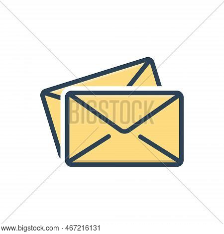 Color Illustration Icon For Letters Communication Epistle Email Envelope Message News Receive Send
