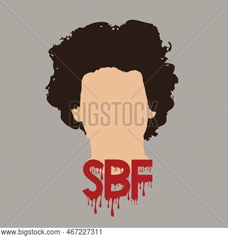 Casablanca, Morocco - 13 December 2022: Faceless Illustration Of Sam Bankman-fried Sbf And Text With