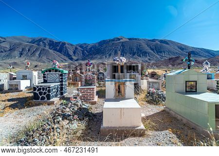 La Poma, Argentina - April 11, 2022: A Cemetery In The Countryside In The Foothills Of The Andes