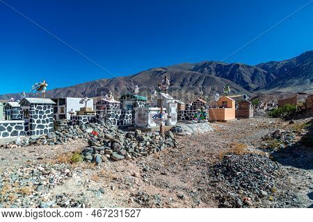 La Poma, Argentina - April 11, 2022: A Cemetery In The Countryside In The Foothills Of The Andes
