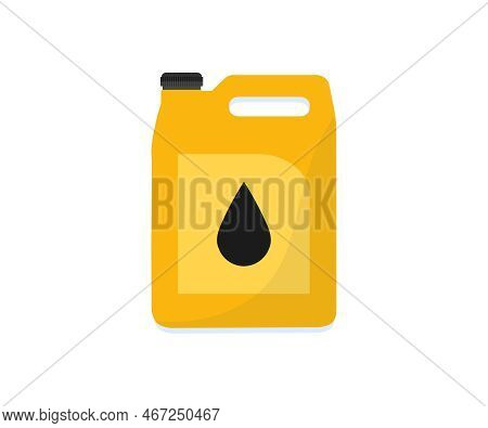 Plastic Motor Oil Canister, Concept Of Lubricate Motor Oil Logo Design. Fresh Motor Oil Vector Desig