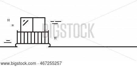Balcony Line Icon. Building Balconet Sign. Apartment Terrace Symbol. Minimal Line Illustration Backg