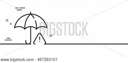 Risk Management Line Icon. Important Warning Sign. Insurance Warn Symbol. Minimal Line Illustration 