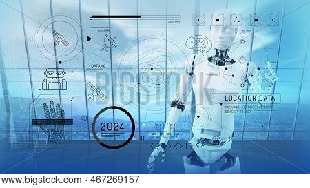 Infographics About Robots And Satellite Antenna Positioning.