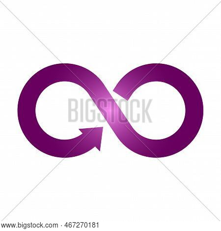 Modern Sign Infinity Arrow. Graphic Element. Geometric Shape. Vector Illustration. Stock Image.