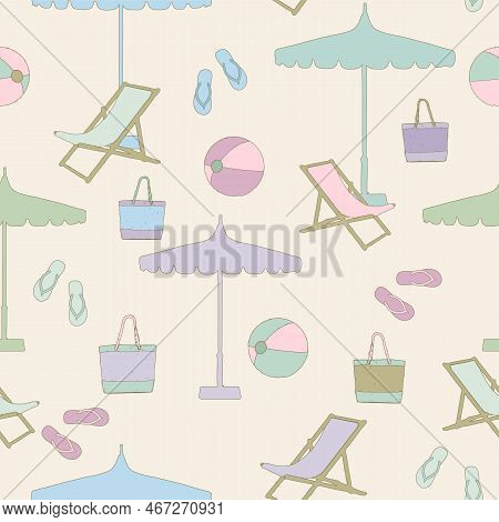 Beach Ball Party Pattern Vector Pattern Print