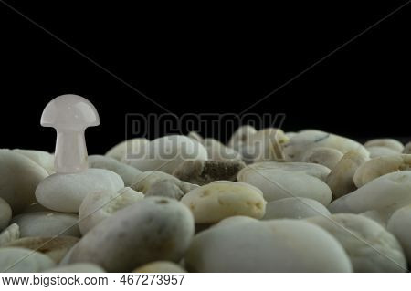Stone Mushrooms Made From Mixed Gemstones And Crystalize Rock Showing Unique Patterns And Colours Us