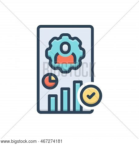 Color Illustration Icon For Consequences Result Outcome Upshot Outgrowth Sequel Statistics Graph