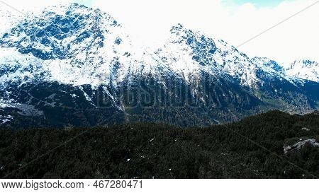 Czarny Staw Pod Rysamy Or Black Pond Lake Near The Morskie Oko Snowy Mountain Hut In Polish Tatry Mo