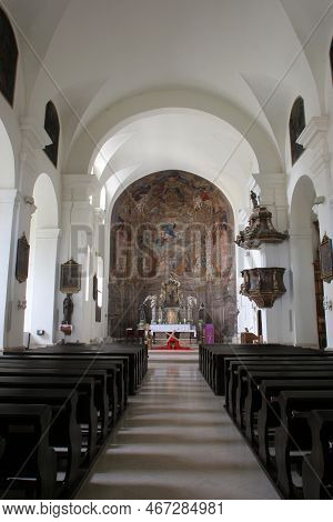 Samobor, Croatia - March 28, 2013: Church Of The Assumption Of The Virgin Mary In Samobor, Croatia O