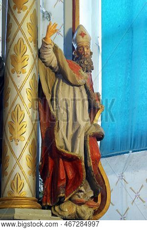 Radoboj, Croatia - July 01, 2013: Statue Of The Saint On The Main Altar In The Parish Church Of The 