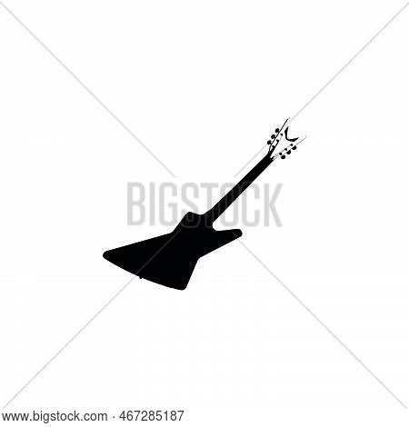 Electric Guitar Icon. Simple Style Rock Music Festival Ticket Big Sale Poster Background Symbol. Ele