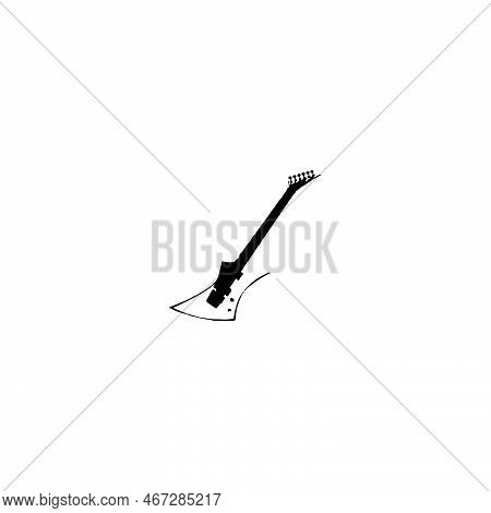 Electric Guitar Icon. Simple Style Rock Music Festival Ticket Big Sale Poster Background Symbol. Ele